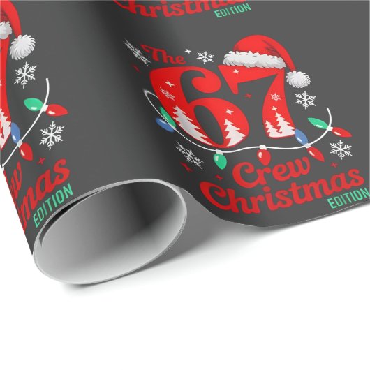 Die 67 Weihnachts-Crew-Edition Six Seven Brainrot Geschenkpapier (Rolleneckpunkt)