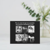 Die 6 gefährlichsten Parasiten & Infektionskrankhe Postkarte (Stehend Vorderseite)