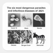 Die 6 gefährlichsten Parasiten & Infektionskrankhe Quadratischer Aufkleber (Vorderseite)