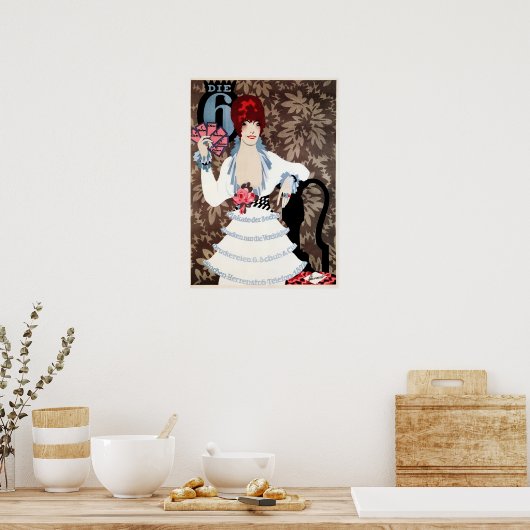 DIE 6 Old Deutsche Printer Advert Max Schweizer Poster (Küche)