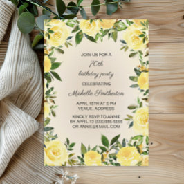 Die 70. Geburtstagsparty der Gelben Blütenfrau Einladung