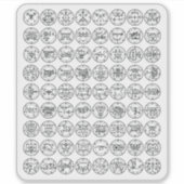 Die 72 Dämonenschlangen von Ars Goetia (schwarz au Aufkleber (Vorderseite)