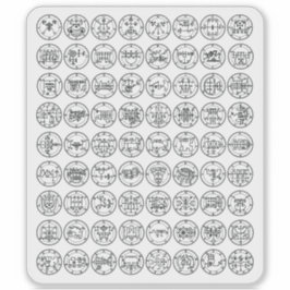 Die 72 Dämonenschlangen von Ars Goetia (schwarz au Aufkleber