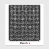 Die 72 Dämonenschlangen von Ars Goetia (weiß auf s Aufkleber (Blatt)