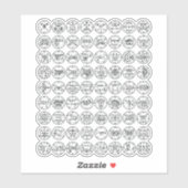 Die 72 Dämonensegel von Ars Goetia (schwarz) Aufkleber (Blatt)