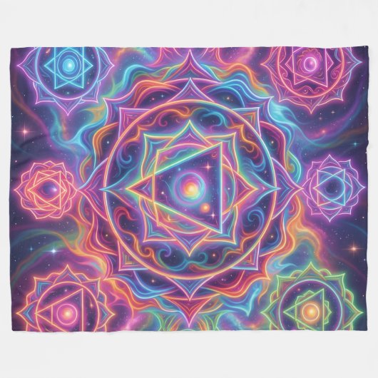 Die 7 Chakren´10 Fleecedecke (Vorderseite (Horizontal))