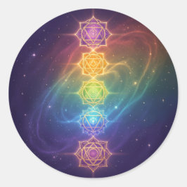 Die 7 Chakren´11 Runder Aufkleber