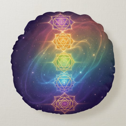 Die 7 Chakren´11 Rundes Kissen (Vorderseite)