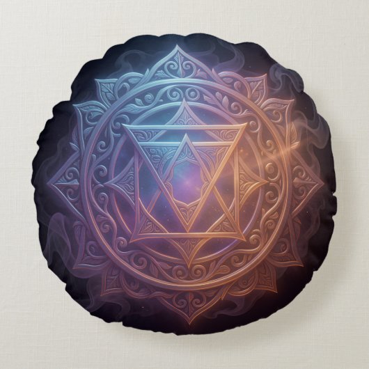 Die 7 Chakren´1 Rundes Kissen (Vorderseite)