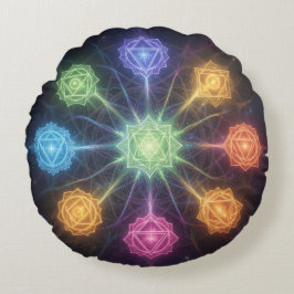 Die 7 Chakren´4 Rundes Kissen