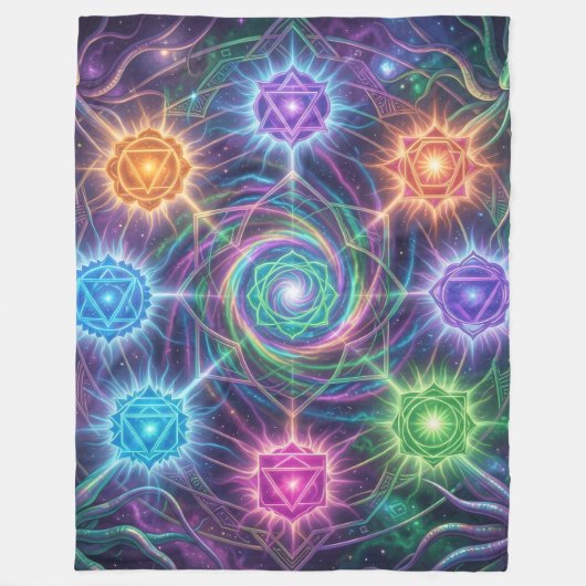 Die 7 Chakren´5 Fleecedecke (Vorderseite)
