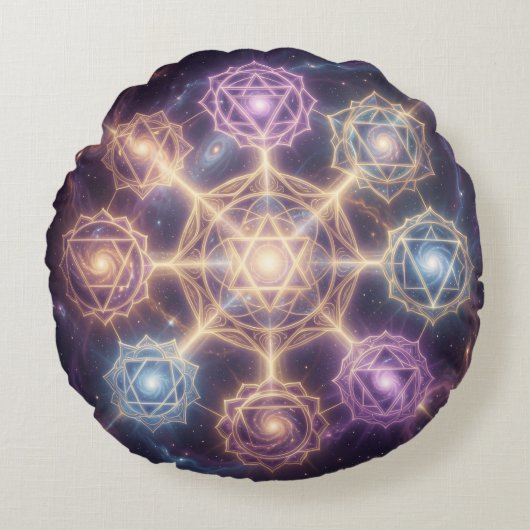 Die 7 Chakren´7 Rundes Kissen (Vorderseite)