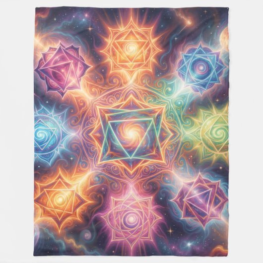 Die 7 Chakren´8 Fleecedecke (Vorderseite)
