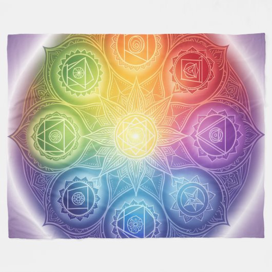 Die 7 Chakren´9 Fleecedecke (Vorderseite (Horizontal))
