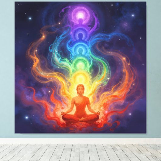 Die 7 Chakren Leinwanddruck (Insitu (Holzboden))