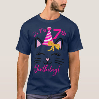 Die 7. Geburtstagskatze der Funny Cat Geburtstag 7 T-Shirt