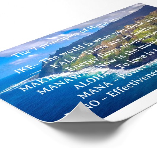 Die 7 Grundsätze von Huna Poster (Ecke)