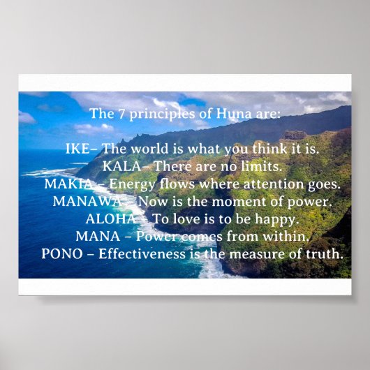 Die 7 Grundsätze von Huna Poster (Vorne)