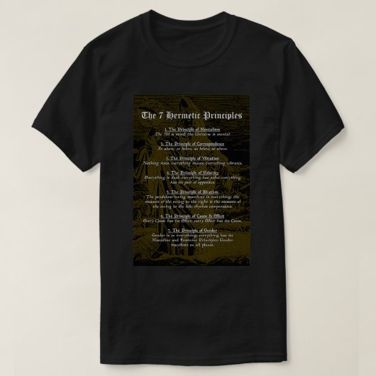 Die 7 hermetischen Prinzipien, griechisch und ägyp T-Shirt (Design vorne)