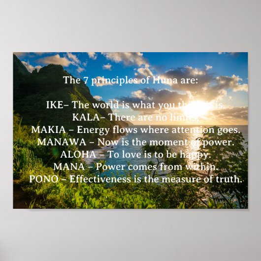 Die 7 Prinzipien des spirituellen Posters von Huna Poster (Vorne)