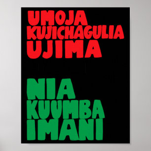 Die 7 Prinzipien von Nguzo Saba Kwanzaa African Am Poster