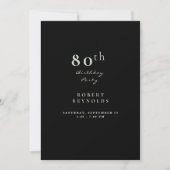 Die 80. Geburtstagsparty des Mannes - Einfache sch Einladung (Vorderseite)