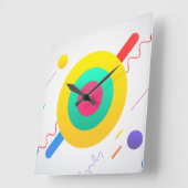 Die 80er-Farbtöne sind hell Quadratische Wanduhr (Winkel)