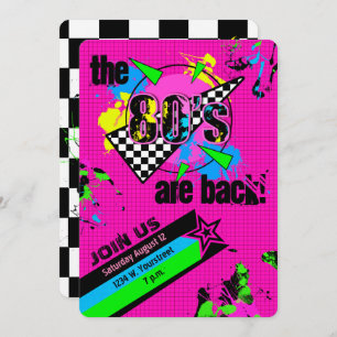 Die 80er Jahre sind zurück, das Achtzigerjahre-Par Einladung