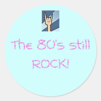 Die 80er noch ROCK! Runder Aufkleber