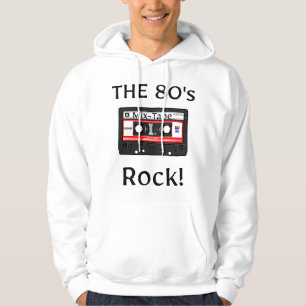 Die 80er Rock ! Kassette Schwarz Druck Hoodie