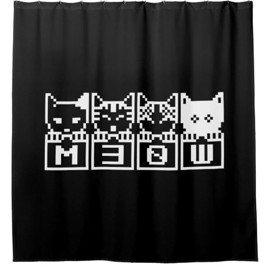DIE 8-BIT-KATZEN M30 W DUSCHVORHANG (Vorderseite)