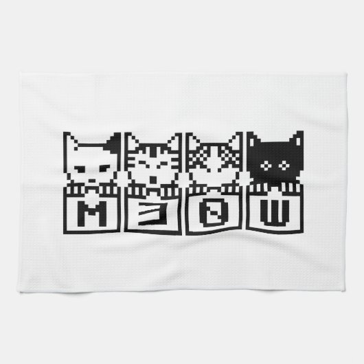 DIE 8-BIT-KATZEN M30 W GESCHIRRTUCH (Horizontal)