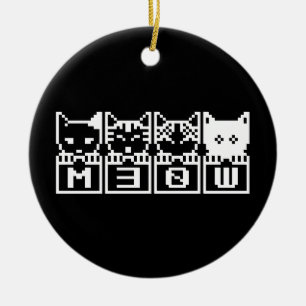 DIE 8-BIT-KATZEN M30 W KERAMIK ORNAMENT