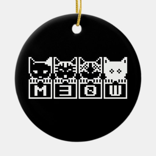 DIE 8-BIT-KATZEN M30 W KERAMIK ORNAMENT (Vorne)