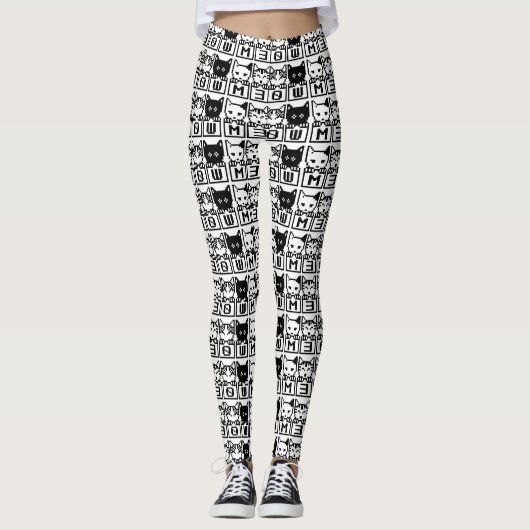 DIE 8-BIT-KATZEN M30 W LEGGINGS (Vorderseite)
