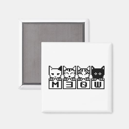 DIE 8-BIT-KATZEN M30 W MAGNET (Vorderseite/Rückseite)