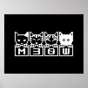 DIE 8-BIT-KATZEN M30 W POSTER