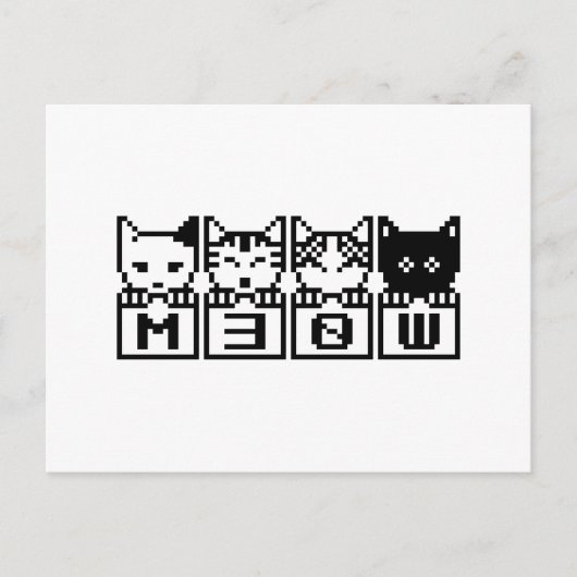 DIE 8-BIT-KATZEN M30 W POSTKARTE (Vorderseite)