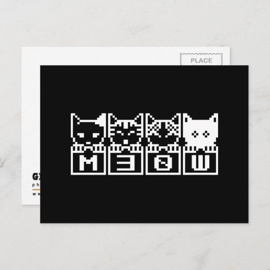 DIE 8-BIT-KATZEN M30 W POSTKARTE (Vorne/Hinten)
