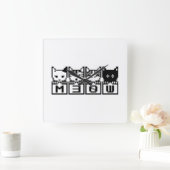DIE 8-BIT-KATZEN M30 W QUADRATISCHE WANDUHR (Zuhause)