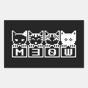 DIE 8-BIT-KATZEN M30 W RECHTECKIGER AUFKLEBER