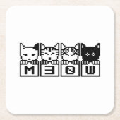 DIE 8-BIT-KATZEN M30 W RECHTECKIGER PAPPUNTERSETZER (Vorderseite)