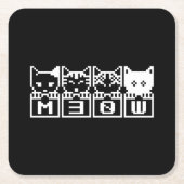 DIE 8-BIT-KATZEN M30 W RECHTECKIGER PAPPUNTERSETZER (Vorderseite)