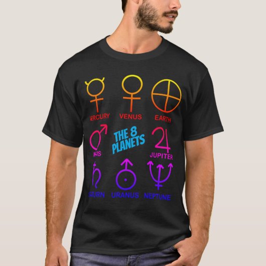 Die 8 planetarischen Symbole anpassbar T-Shirt (Vorderseite)