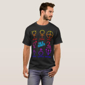 Die 8 planetarischen Symbole anpassbar T-Shirt (Vorne ganz)