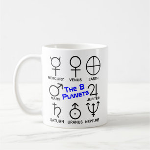 Die 8 Planeten nach Symbol Tasse