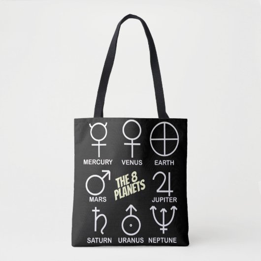 Die 8 Planetensymbole-Tabelle Tasche (Vorderseite)