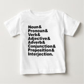 Die 8 Teile der englischen Sprache Baby T-shirt (Vorderseite)