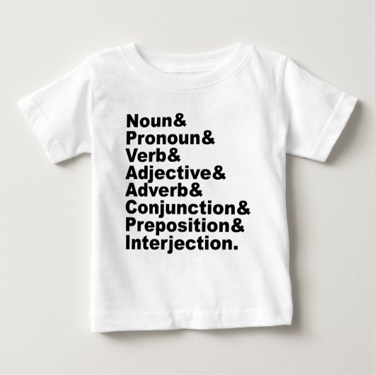 Die 8 Teile der englischen Sprache Baby T-shirt (Vorderseite)