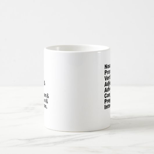 Die 8 Teile der englischen Sprache Kaffeetasse (Mittel)